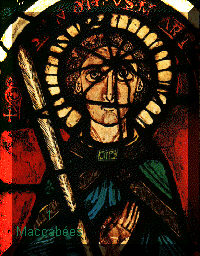 Saint Timothe - Vitrail, 1145 - 1150, provenant de l'ancienne abbatiale Saint - Pierre et Saint - Paul de Neuwiller - les - Savernes, Bas - Rhin.